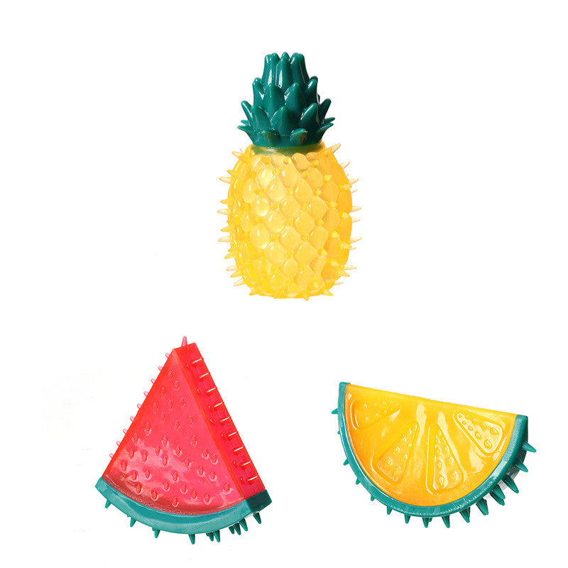 Pet  toy Fruit Sound Pineapple and Lemon Chew Toy